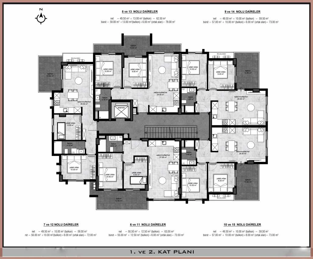 housebind Аланияның орталығындағы тұрғын үй кешені