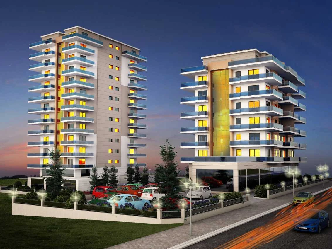 housebind 1+1 жиһазы бар дайын 3 пәтер Махмутлар / Аланияның танымал курорттық аймағында 1-7-8 қабаттарда орналасқан.