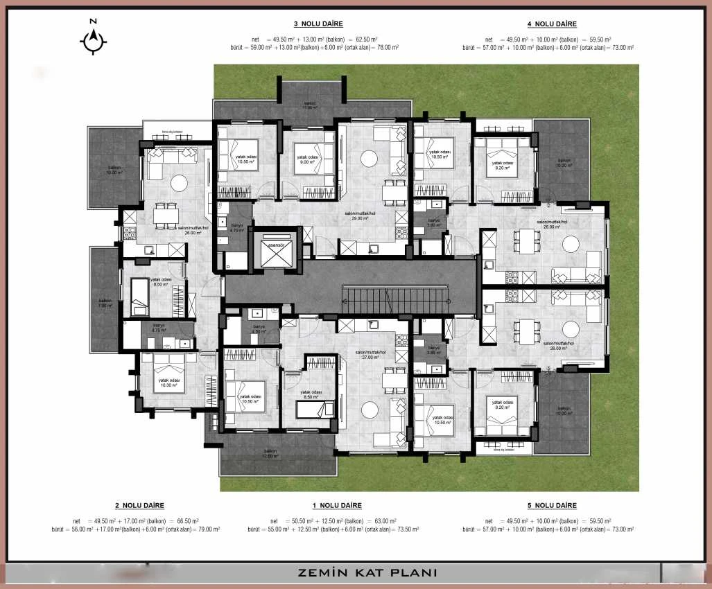 housebind Аланияның орталығындағы тұрғын үй кешені