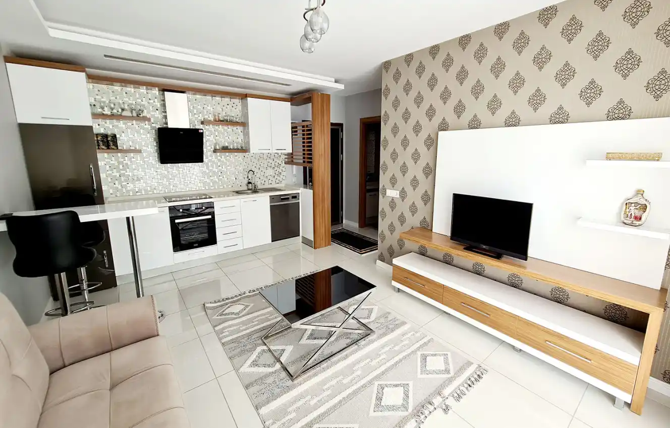housebind 1+1 жиһазы бар дайын 3 пәтер Махмутлар / Аланияның танымал курорттық аймағында 1-7-8 қабаттарда орналасқан.
