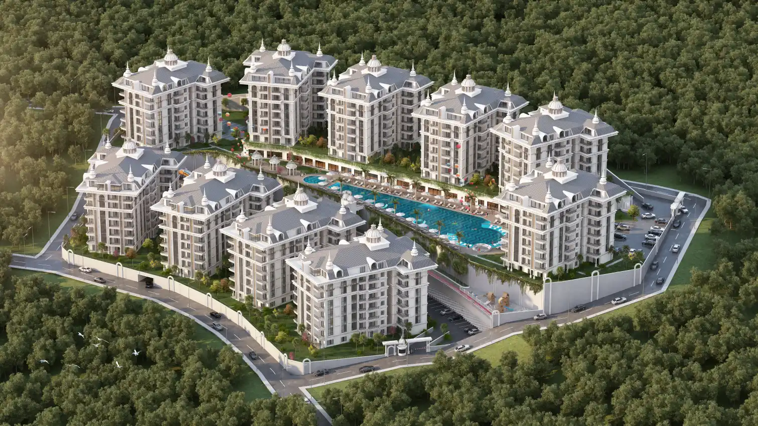 housebind Чиплакли/Alanya аймағындағы үлкен люкс жобасы